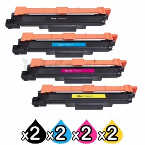 2 Sets of 4 Pack Compatible Brother TN-253 / TN-257 Toner Combo [2BK,2C,2M,2Y]