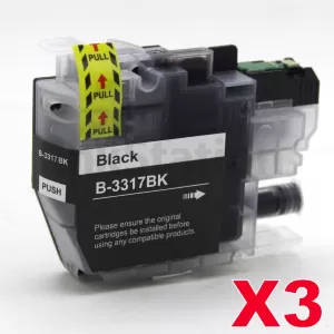 3 x Compatible Brother LC-3317BK Black Ink Cartridge - 550 pages