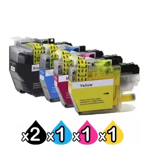 5 Pack Compatible Brother LC-3329XL High Yield Ink Cartridges Combo [2BK, 1C, 1M, 1Y]