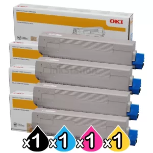 4 Pack OKI C834 Genuine Toner Cartridge Combo 46861312 - 46861309 [1BK,1C,1M,1Y]