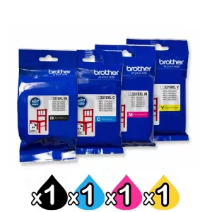 4 Pack Genuine Brother LC-3319XL High Yield Ink Combo [1BK,1C,1M,1Y]