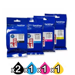 5 Pack Genuine Brother LC-3319XL High Yield Ink Combo [2BK,1C,1M,1Y]