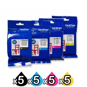20 Pack Genuine Brother LC-3319XL High Yield Ink Combo [5BK,5C,5M,5Y]