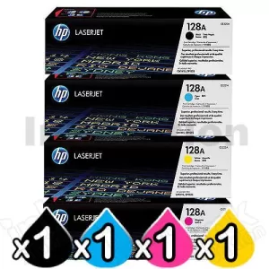 4 Pack HP CE320A-CE323A (128A) Genuine Toner Cartridges [1BK,1C,1M,1Y]