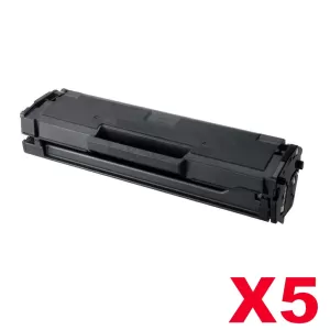 5 x Samsung ML2160/2165W, SCX3405F/FW (MLT-D101S 101) Compatible Black Toner Cartridge SU698A - 1,500 pages