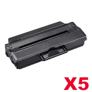 5 x Compatible Samsung ML2950ND, SCX4729ND (MLT-D103L 103) Black High Yield Toner Cartridge SU718A - 2,500 pages