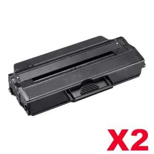 2 x Compatible Samsung ML2950ND, SCX4729ND (MLT-D103L 103) Black High Yield Toner Cartridge SU718A - 2,500 pages