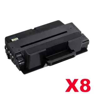 8 x Compatible Samsung ML-3710/ SCX-5637/ SCX-5737 (MLT-D205E 205) Black Extra High Yield Toner SU953A - 10,000 pages
