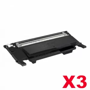 3 x Compatible Samsung CLP-320N, CLP-325, CLX-3180, CLX-3185 [CLT-K407S K407] Black Toner SU132A - 1,500 pages