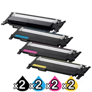 2 sets of 4-Pack Compatible Samsung CLP-360, CLP-365, CLX-3300, CLX-3305 Cartridge Combo CLT406S [2BK,2C,2M,2Y]