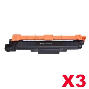 3 x Compatible Brother TN-253BK Black Toner Cartridge - 2,500 pages