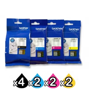 10 Pack Genuine Brother LC-3329XL High Yield Ink Cartridges Combo [4BK, 2C, 2M, 2Y]