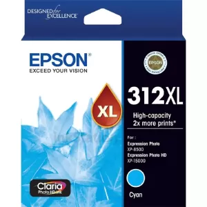 Epson 312XL (C13T183292) Genuine Cyan High Yield Inkjet Cartridge