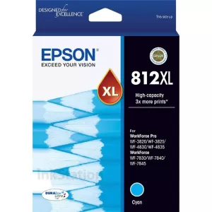 Epson 812XL (C13T05E292) Genuine Cyan High Yield Ink Cartridge