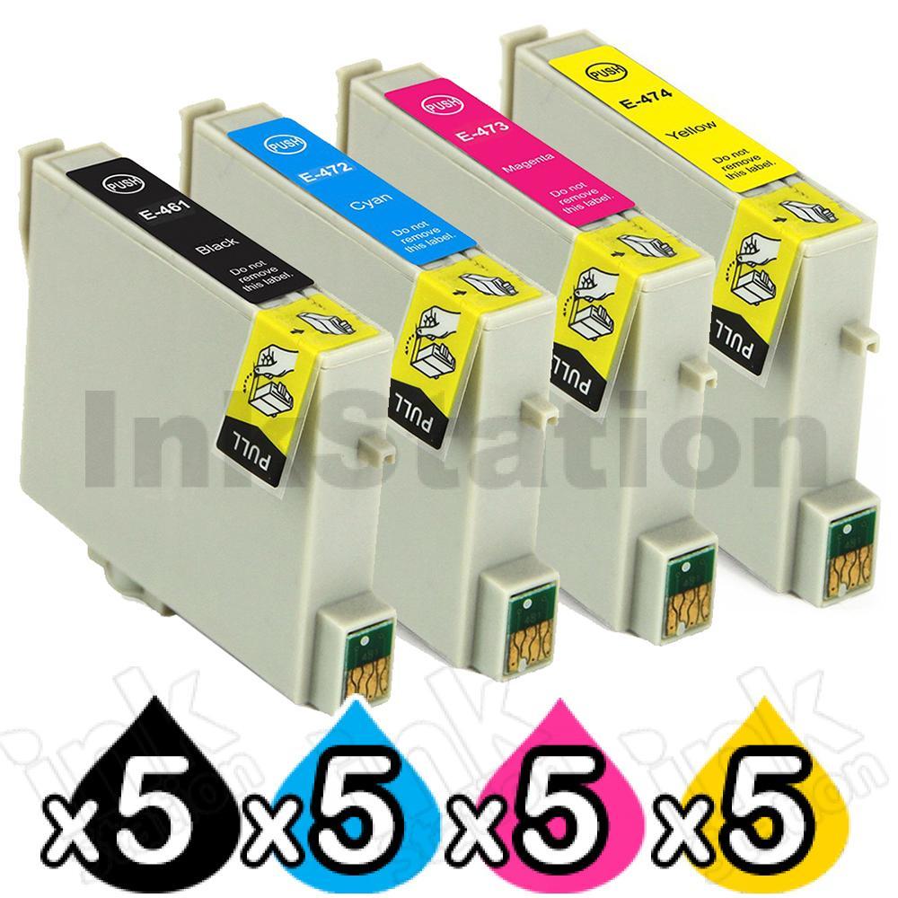 Epson 20 Pack Compatible T0461 T0472 T0474 Ink Cartridges [5bk 5c 5m 5y] Ink Cartridges