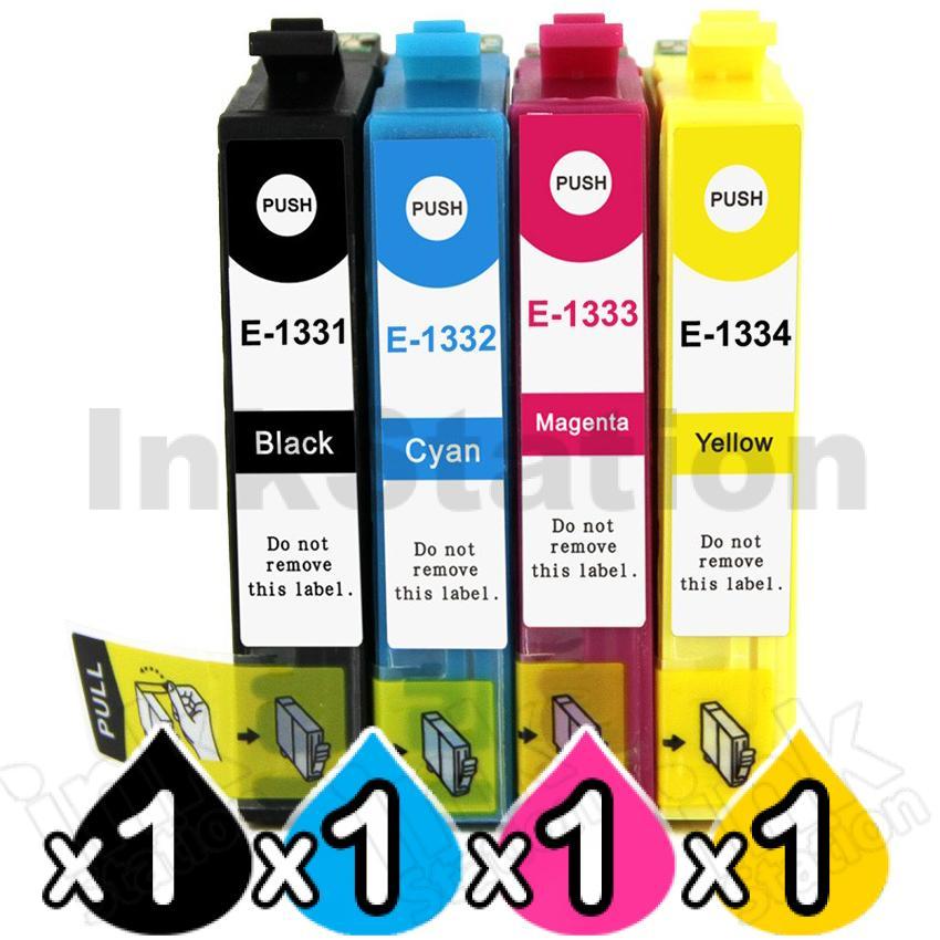 Epson 4-Pack Compatible for 133 T1331-1334 Inkjet Cartridges [1BK,1C,1M ...