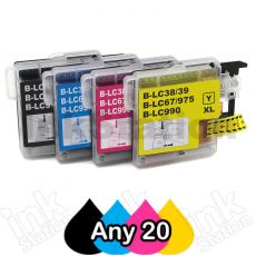 Any 20 Brother LC-39 Compatible Ink Combo