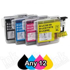 Any 12 Brother LC-39 Compatible Ink Combo