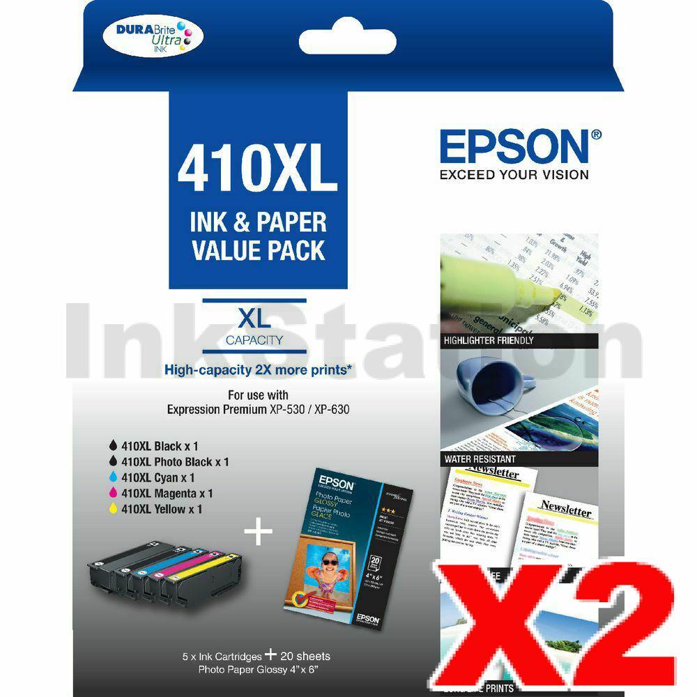 Epson 5 Pack 410xl Black Standard Colours C13t339792 Genuine Inkjet Cartridges 1bk1pbk1c 5094