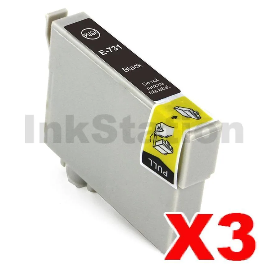 Epson 3 x Compatible for 73N Black Ink Cartridge [T0731] - Ink ...