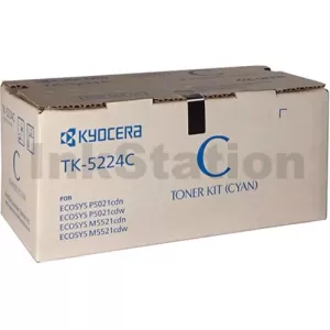 Genuine Kyocera TK-5224C Cyan Toner Cartridge Ecosys M5521, P5021 - 1,200 pages