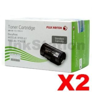 2 x Genuine Fuji Xerox DocuPrint M355df, P355d Black Toner - 4,000 pages (CT201937)