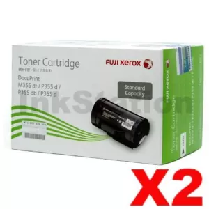 2 x Genuine Fuji Xerox DocuPrint M355df, P355d Black Toner - 4,000 pages (CT201937)