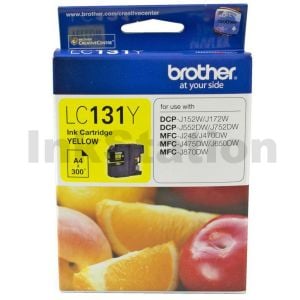 Genuine Brother LC-131Y Yellow Ink Cartridge - 300 Pages