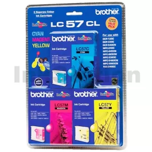 Genuine Brother LC-57CL3PK Colour Pack [C+M+Y] - 400 Pages each