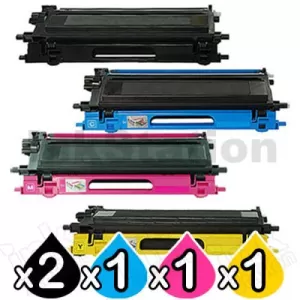 5-Pack Compatible Brother TN-240 Toner Combo [2BK,1C,1M,1Y]