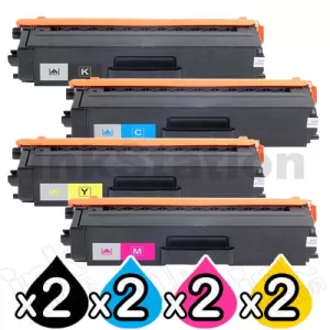 2 Sets of 4-Pack Compatible Brother TN-348 Toner Combo [2BK,2C,2M,2Y]