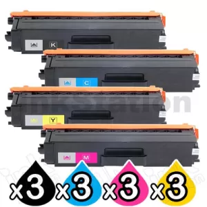 3 Sets of 4-Pack Compatible Brother TN-348 Toner Combo [3BK,3C,3M,3Y]