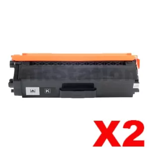 2 x Compatible Brother TN-349BK Black Toner Cartridge - 6,000 pages