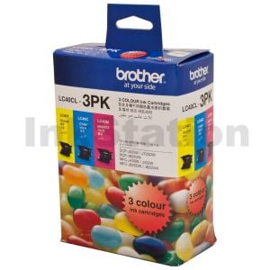 Genuine Brother LC-40CL3PK Colour Pack [C+M+Y] - 300 Pages each