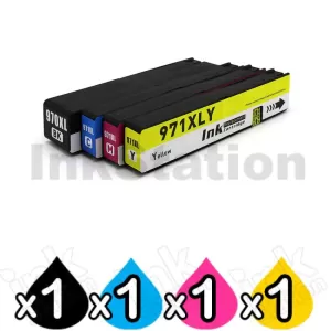4 Pack HP 970XL + 971XL Compatible High Yield Inkjet Cartridges CN625AA - CN628AA [1BK,1C,1M,1Y]