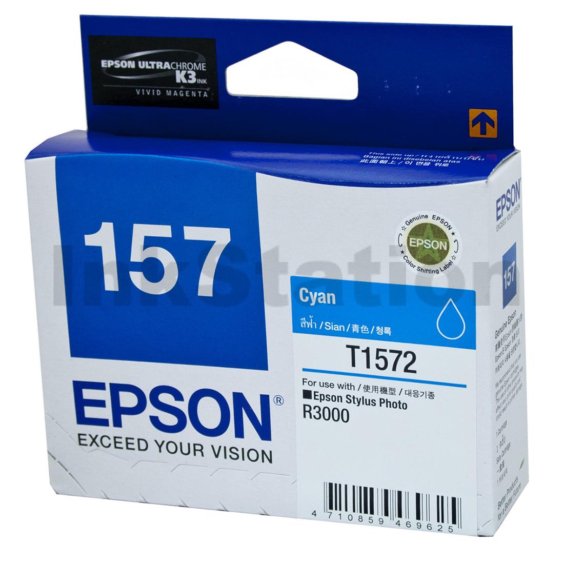 Epson 157 T1572 Cyan Genuine Ink Cartridge [C13T157290] - Ink ...