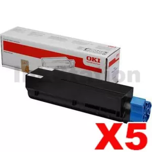 5 x Genuine OKI MB451/ B401 Black Toner Cartridge (44992406) - 1,500 pages
