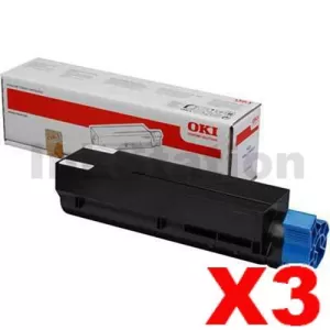 3 x Genuine OKI MB451/ B401 Black Toner Cartridge (44992406) - 1,500 pages