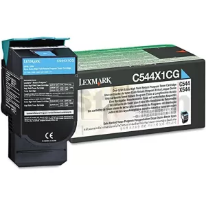 Lexmark (C544X1CG) Genuine C544 / C546 / X544 / X546 Cyan XHY Toner Cartridge - 4,000 pages
