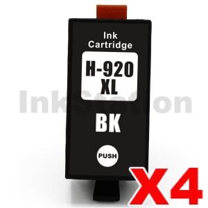 4 x HP 920XL Compatible Black High Yield Inkjet Cartridge CD975AA