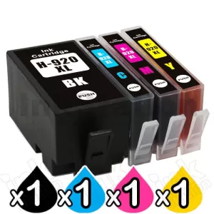 4 Pack HP 920XL Compatible High Yield Inkjet Cartridges CD972AA-CD975AA [1BK,1C,1M,1Y]