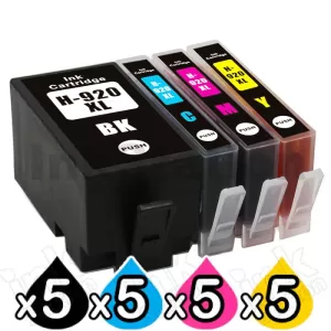 5 sets of 4 Pack HP 920XL Compatible High Yield Inkjet Cartridges CD972AA-CD975AA [5BK,5C,5M,5Y]