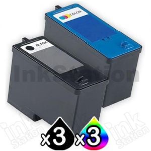 6 Pack Dell 966 / 968 Compatible Ink Combo [CH883 + CH884] - High Capacity [3BK,3C]