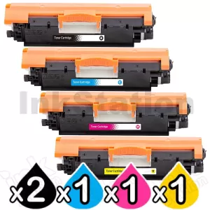 5 Pack HP CF350A-CF353A (130A) Compatible Toner Cartridges [2BK,1C,1M,1Y]