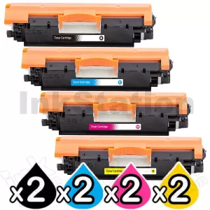 2 sets of 4 Pack HP CF350A-CF353A (130A) Compatible Toner Cartridges [2BK,2C,2M,2Y]