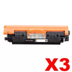 3 x HP CF350A (130A) Compatible Black Toner Cartridge - 1,300 Pages