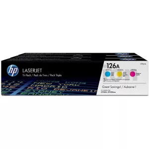 HP CF341 (126A) Genuine [CMY Tri Pack] Toner Cartridge  - 1,200 Pages