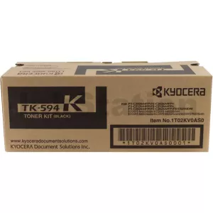 Genuine Kyocera TK-594K Black Toner Cartridge FS-C2026MFP, FS-C2126MFP, FS-C2526MFP, FS-C2626MFP, FS-C5250DN, M-6026CDN, M-6526CDN, P-6026CDN - 7,000 pages