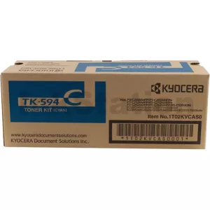 Genuine Kyocera TK-594C Cyan Toner Cartridge FS-C2026MFP, FS-C2126MFP, FS-C2526MFP, FS-C2626MFP, FS-C5250DN, M-6026CDN, M-6526CDN, P-6026CDN - 5,000 pages