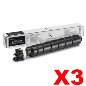 3 x Genuine Kyocera TK-8519K Black Toner Cartridge - 30,000 pages